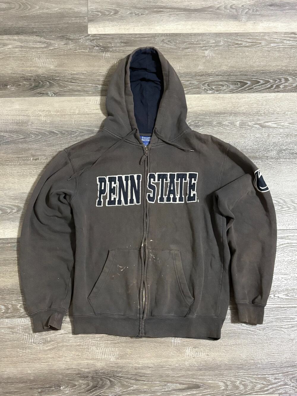 Campus Heritage Penn State University Spellout Zip Up Hoodie Y2K - Men’s Medium